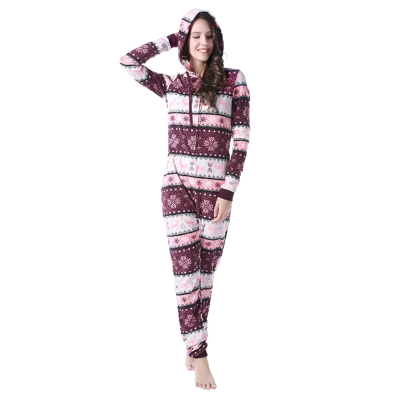 Rh Women's Jumpsuit Hooded Unisex One Piece PJ' Zip-Up Adult Playsuit RHW2787