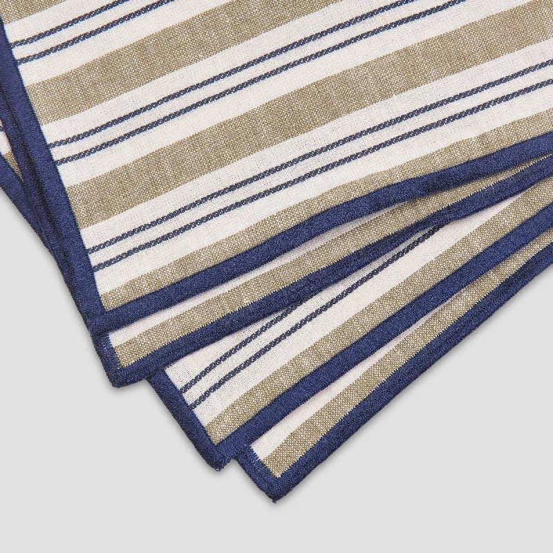 Thyme Somerley Stripe Linen Blend Napkins Set of 4