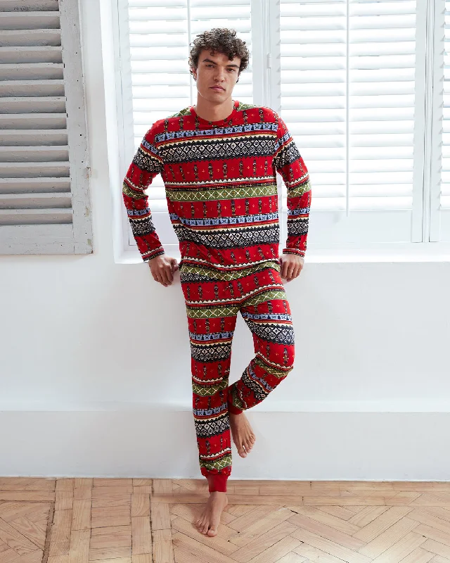 Christmas Nutcracker Fair Isle Print Long Pyjama Set