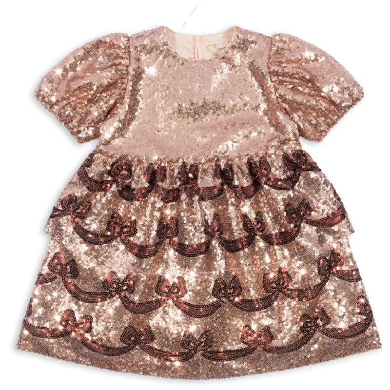 Peplum DressKonges Sløjd Gold Blush Starla Bow Wow Dress