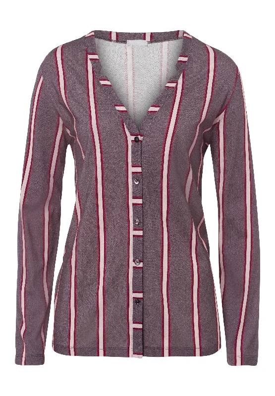 Sleep And Lounge Button Front Shirt | Sleek Stripe 77934-2934Tunic Shirts