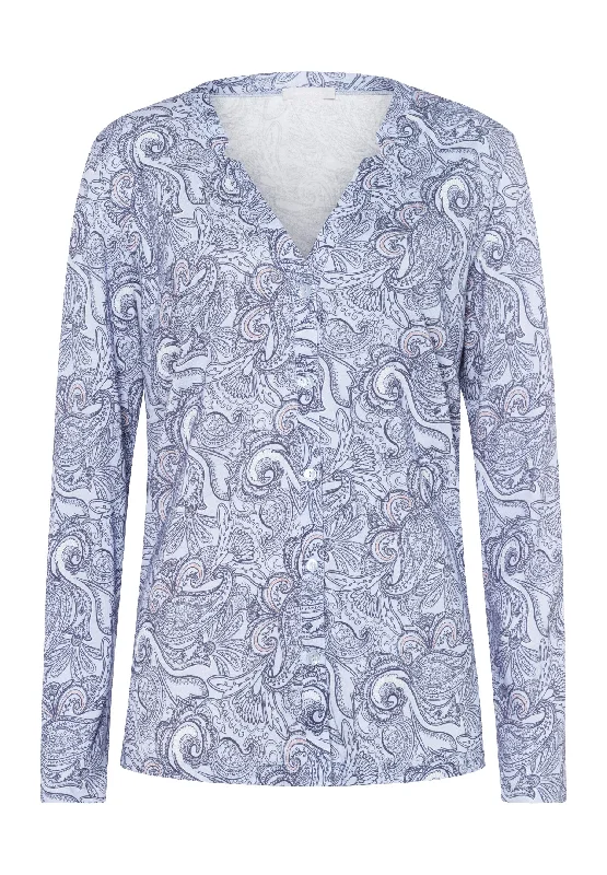 Sleep And Lounge Button Front Shirt | Calm Paisley 77934-2954Painted Shirts