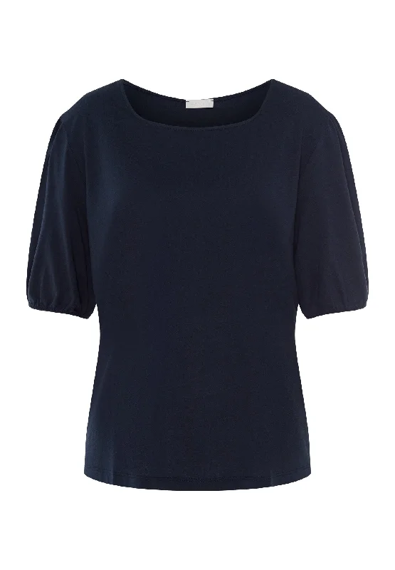 Natural Shirt Organic Cotton Square Neck Top | Deep Navy 78807-1610Tasseled Shirts