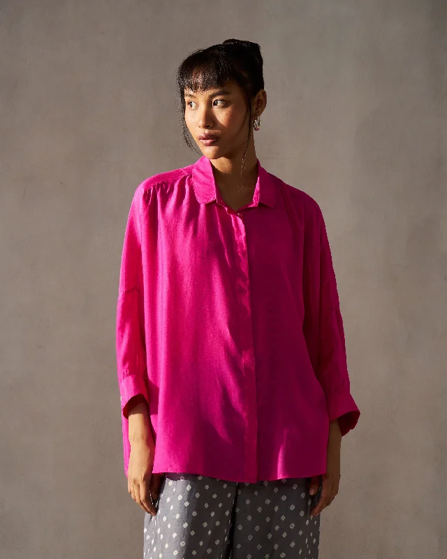 Boxy Shirt - MagentaStriped Shirts