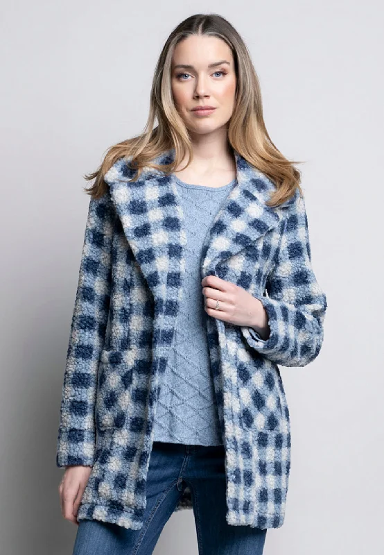 Velvet JacketsButton-Front Checker Fleece Jacket