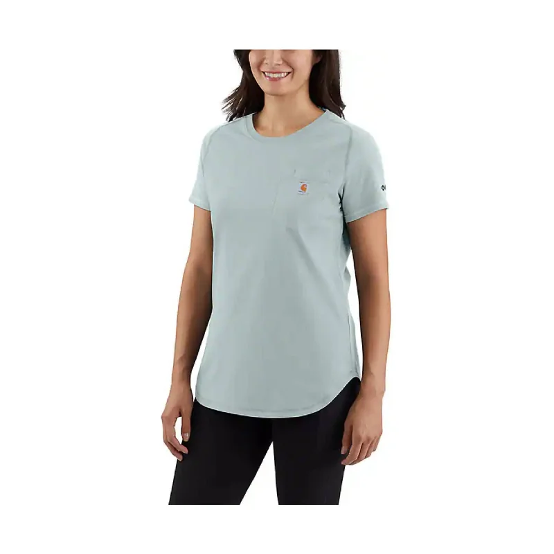 Carhartt Women's Force Relaxed Fit Midweight Pocket T Shirt - Dew Drop - ONLINE STORE CREDIT/EXCHANGE ONLYStatement Shirts