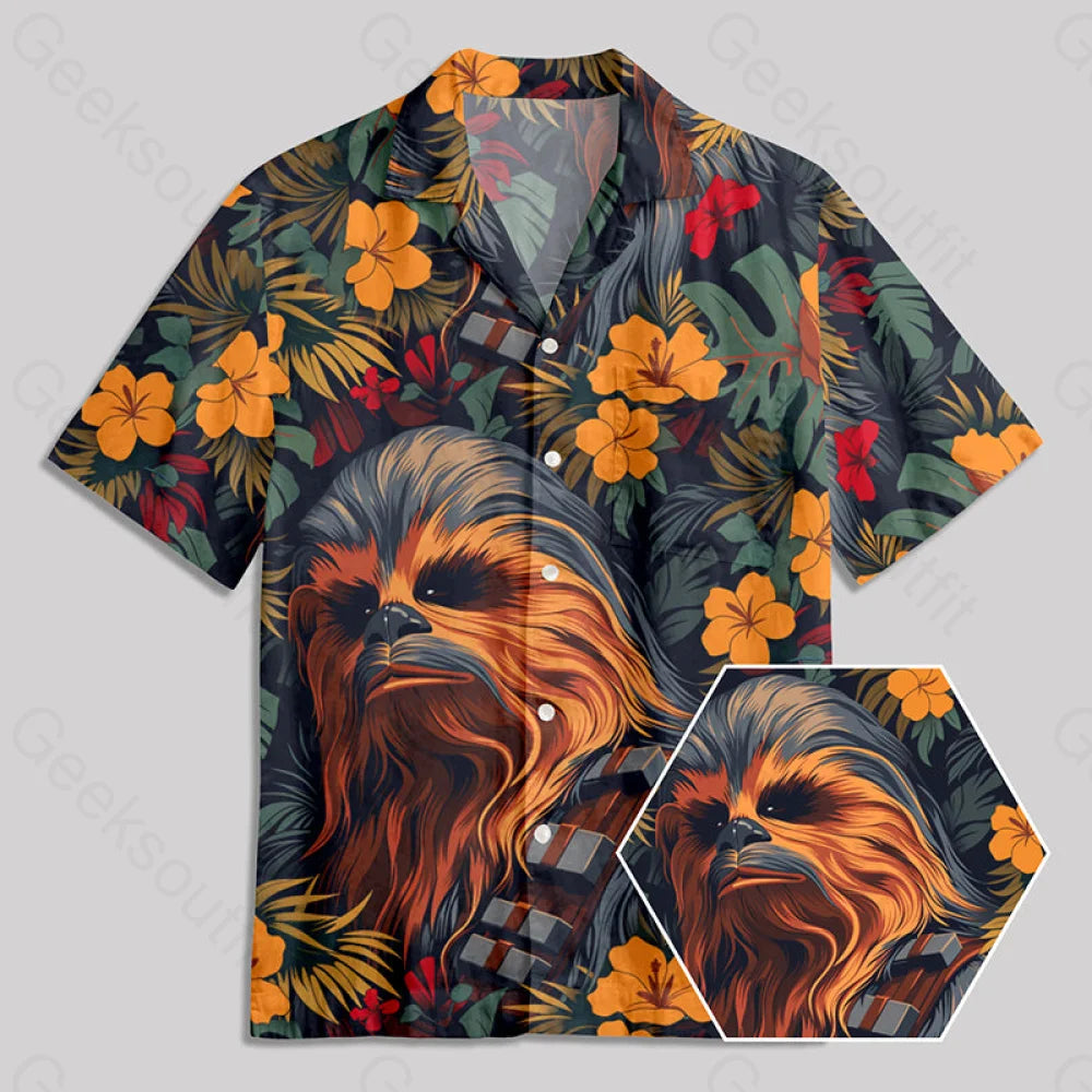 Chewbacca Flowers and Trees From Button Up Pocket ShirtOutdoor Shirts