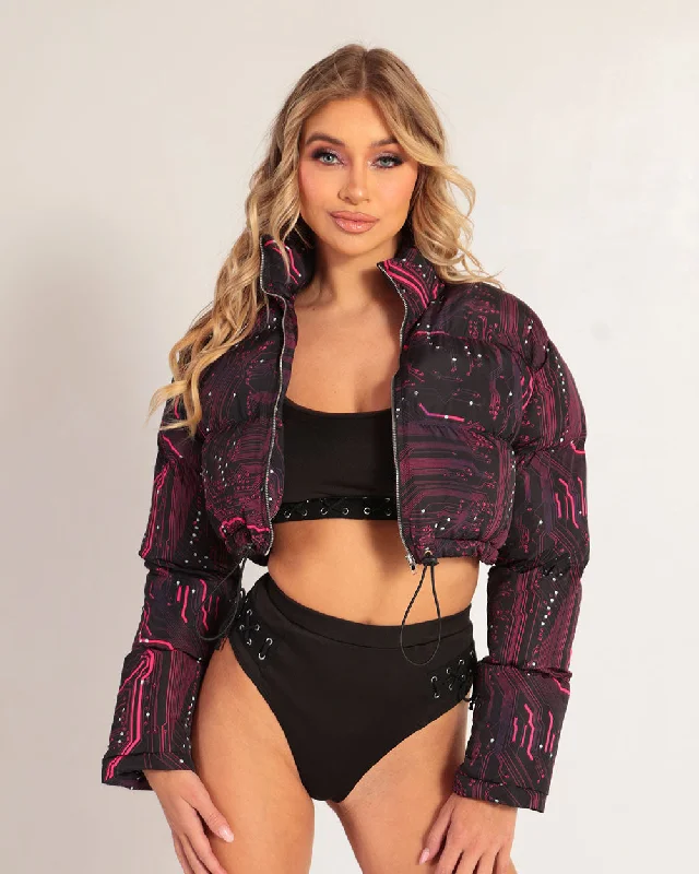 Summer JacketsCircuit Board Cropped Puffer Jacket