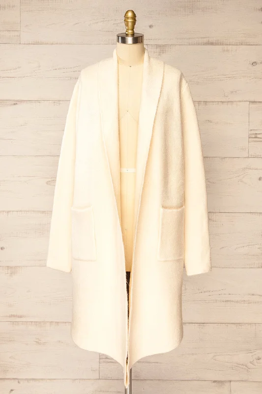 Leather JacketsColombo Ivory | Open-Front Coat