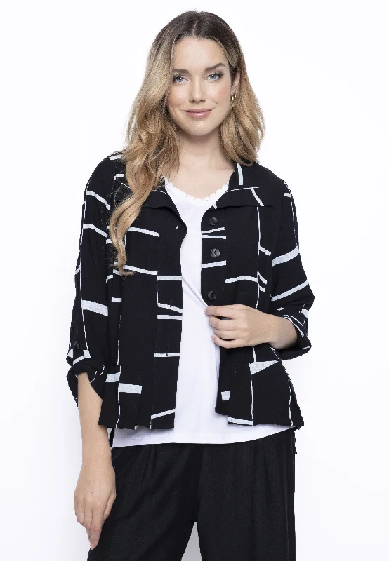 Cultural JacketsGeometric Print Button-Front Jacket