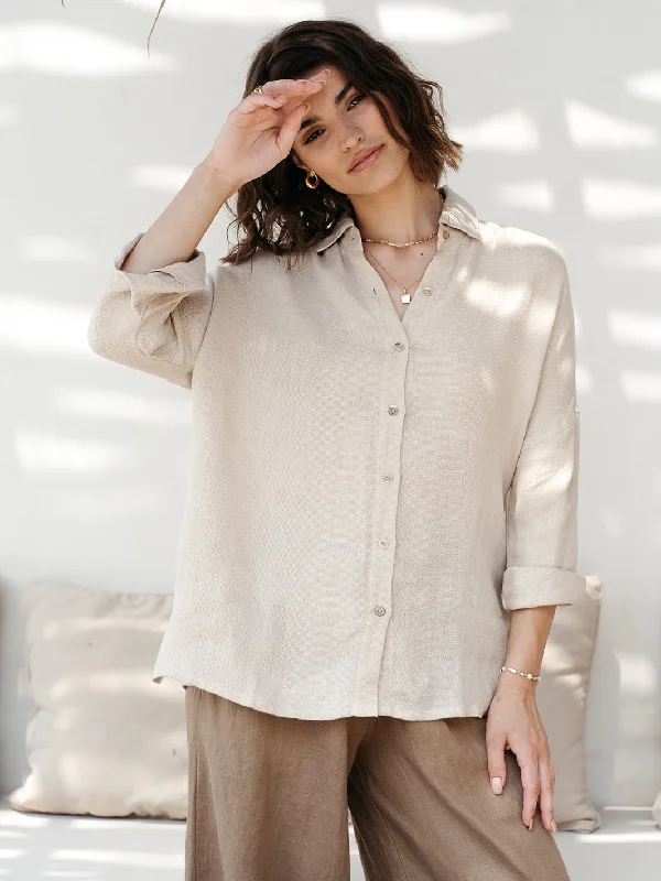 Laguna French Linen Shirt WheatRayon Shirts