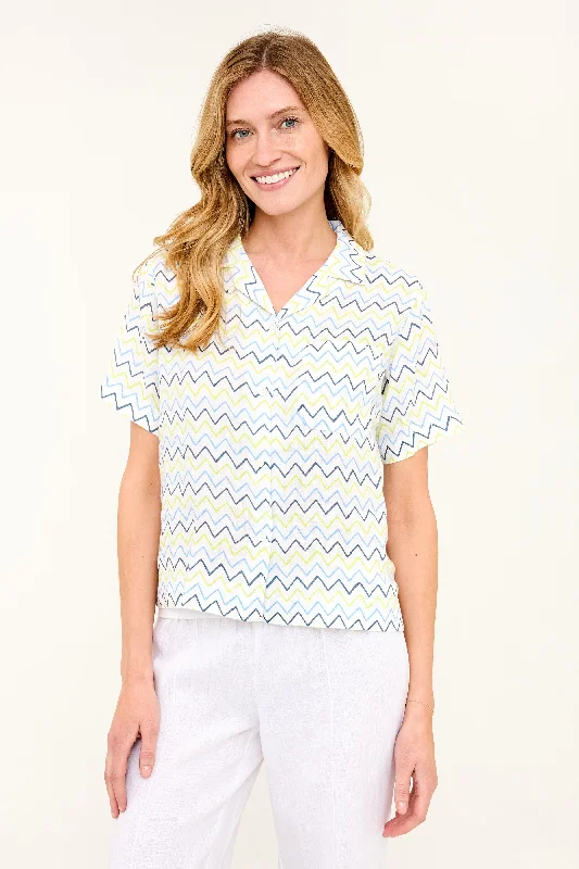 Maddie Camp Shirt - Zig Zag PrintDress Shirts