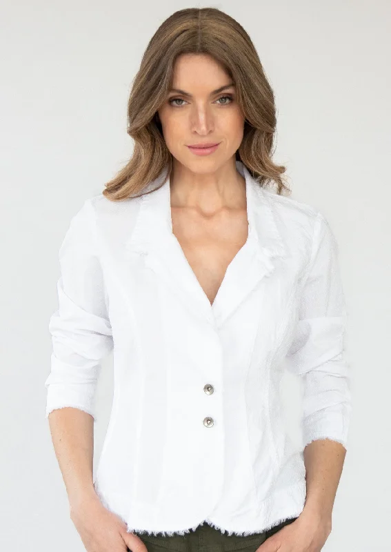 Lounge JacketsMarizza White Cotton Jacket