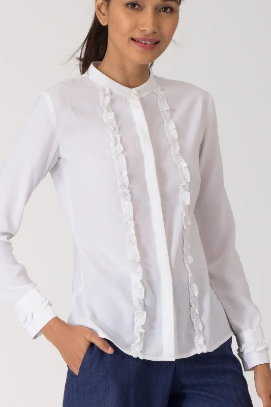 Moreno Ruffled Mandarin Collar ShirtTravel Shirts