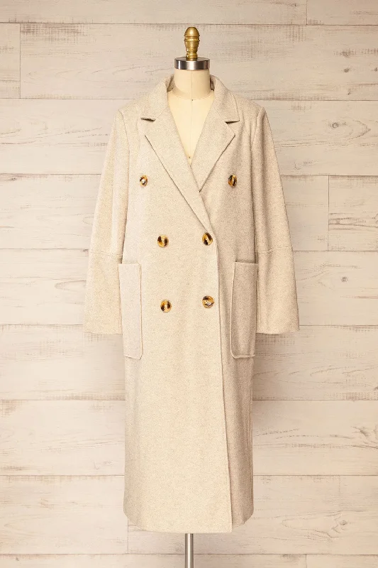 BlazersNamur Beige | Double-Breasted Felt Coat