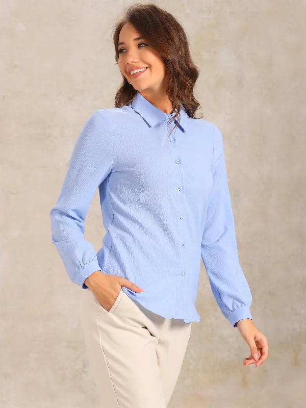 Textured Long Sleeve Work Office Button Down ShirtsHigh-Fashion Shirts