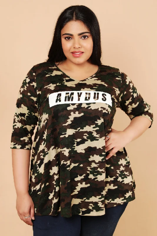 Army Print TshirtHip-Hop Shirts