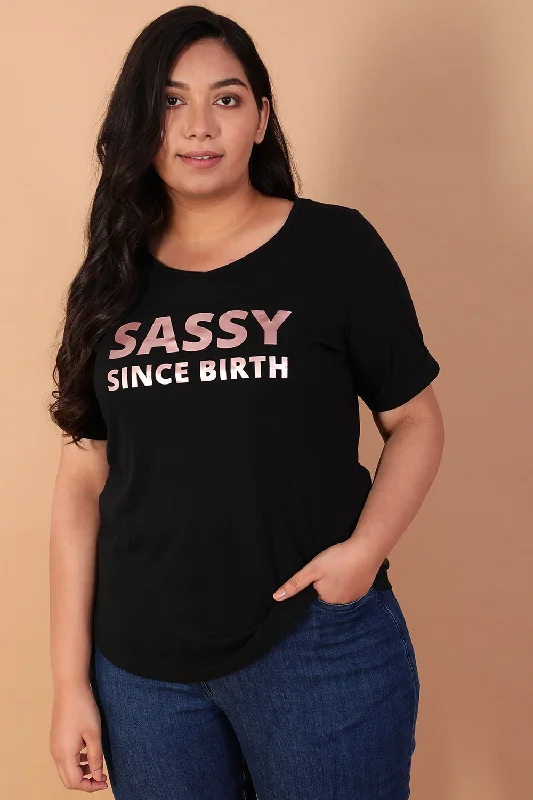 Sassy Black TshirtSequined Shirts