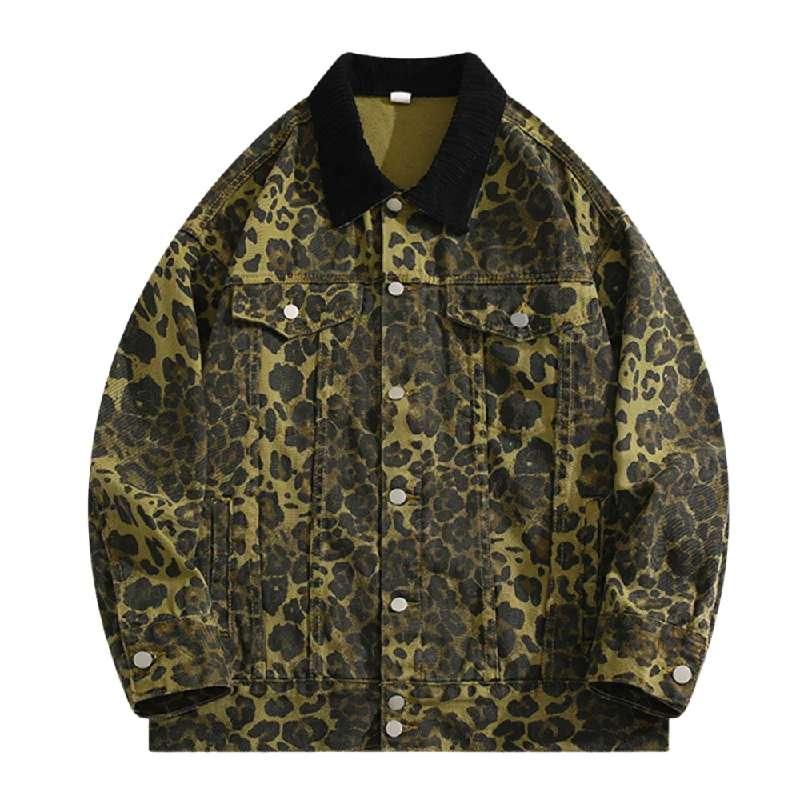 Limited Edition JacketsTrending Leopard Spot Denim Jacket