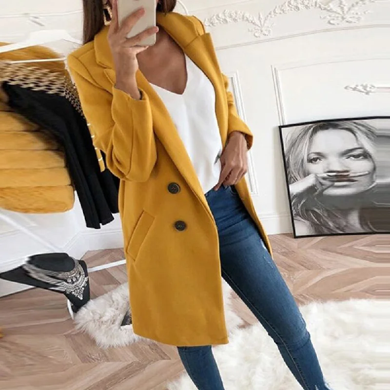 Snowboard JacketsWENYUJH 2019 New Arrival Women Wool Blend Coat Long Sleeve Turn-Down Collar Warm Autumn Winter Wool Women Jackets Plus Size 3XL