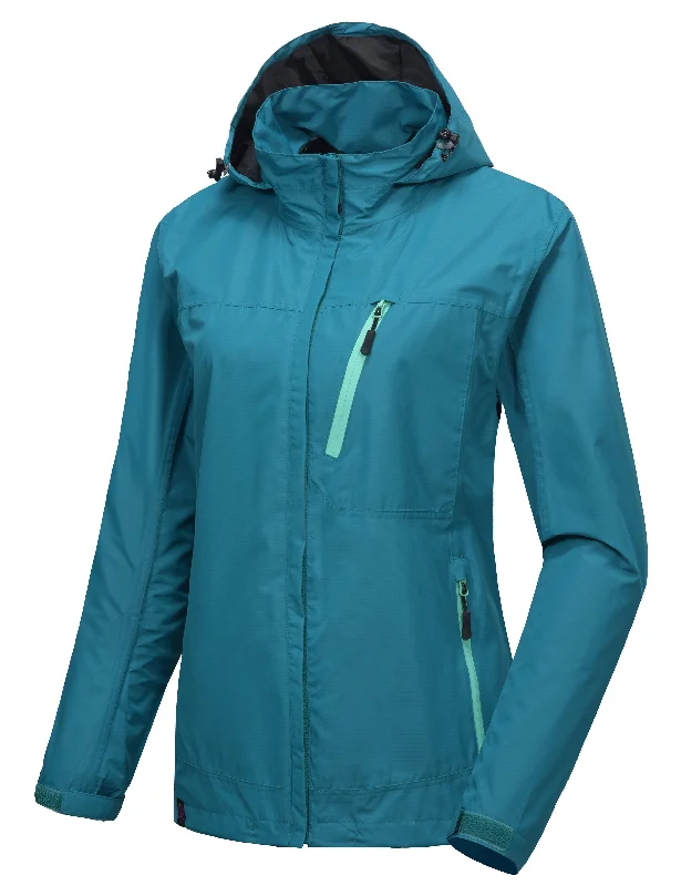 Statement JacketsWomen's Waterproof Hooded Hiking Travel Rain Shell Jacket