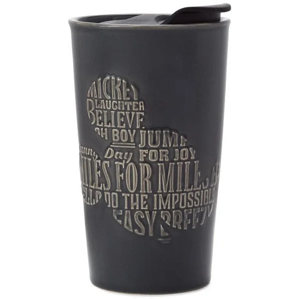 Hallmark Disney Mickey Mouse Words Silhouette Travel Mug