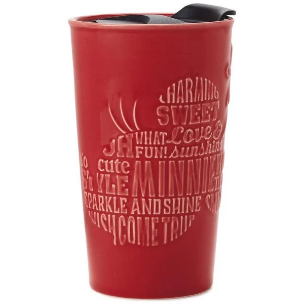 Hallmark Disney Minnie Mouse Words Silhouette Travel Mug