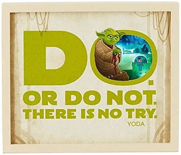 Hallmark Star Wars YODA " THERE IS NO TRY " FRAME WITH LED LIGHTS