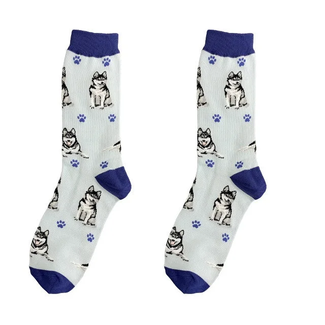 Siberian Husky Dog Happy Tails Socks