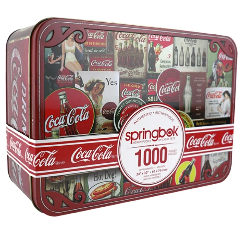 Springbok Tin Signs Special Edition Coca Cola 1000 Piece Puzzle Made in the USA in Tin Box