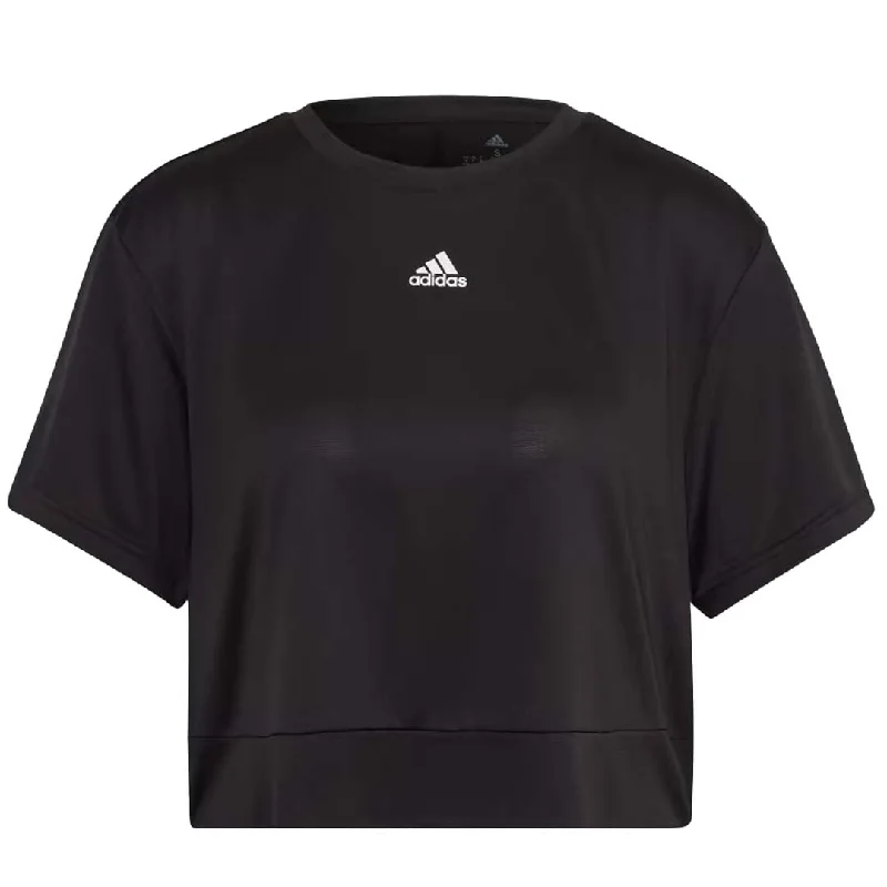 Scoop Neck T-Shirtsadidas - Women's Aeroready Studio Crop T-Shirt (HD8943)