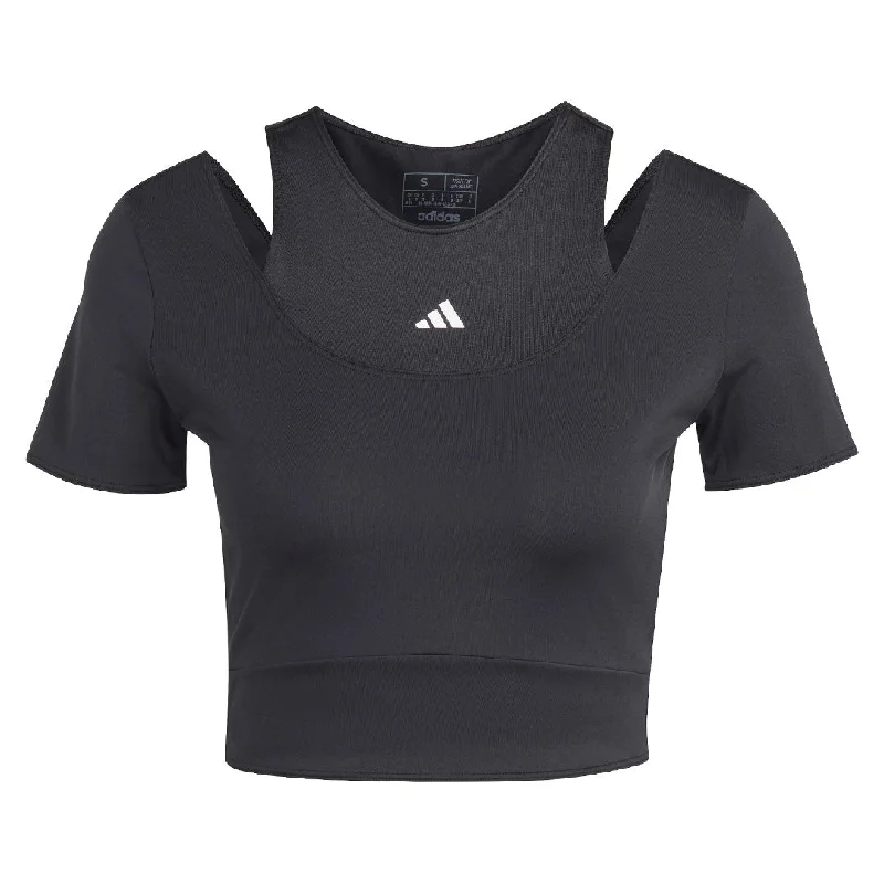 Sheer T-Shirtsadidas - Women's HIIT AEROREADY Crop Training T-Shirt (HN5538)