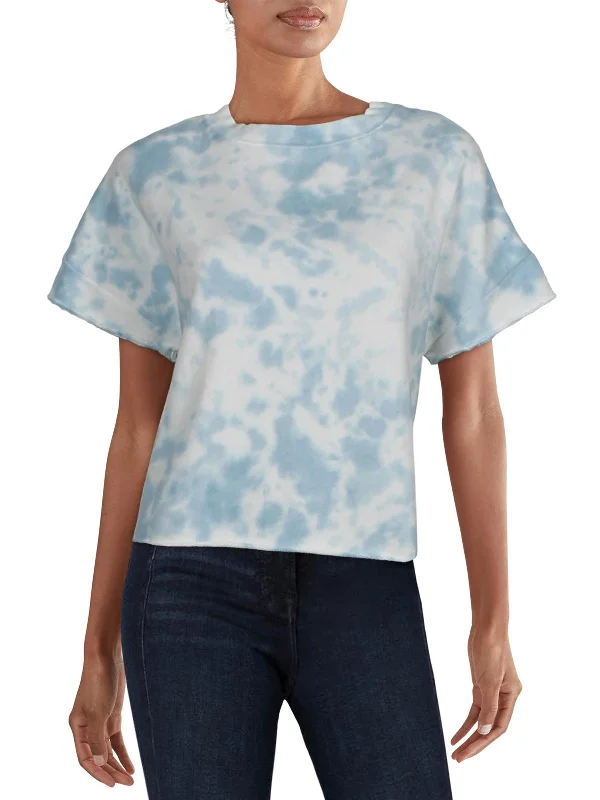 Plush T-ShirtsAlisa Womens Tie Dye Raw Hem T-Shirt