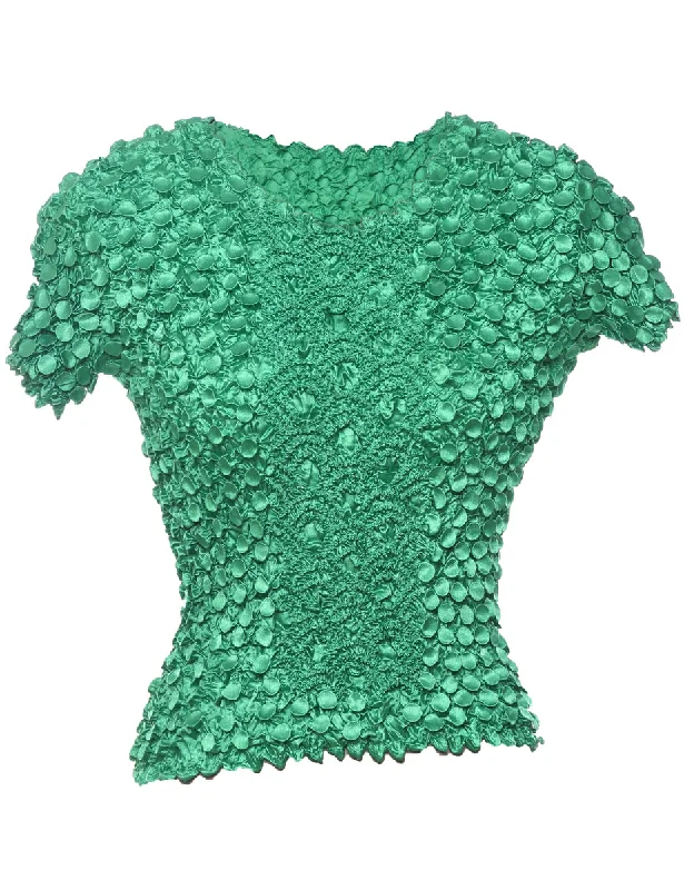 Organic Cotton T-ShirtsY2K Style Green Crinkle Top - S