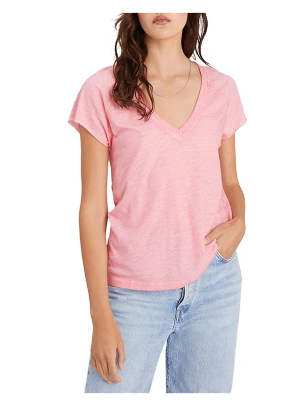 Embroidered T-ShirtsLou Womens V-Neck Heathered T-Shirt