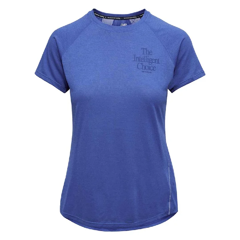 Cycling T-ShirtsNew Balance - Women's Printed Impact Run Short Sleeve T-Shirt (WT21263 MBH)