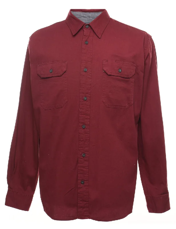 Colorblock T-ShirtsWrangler Maroon Denim Shirt - M