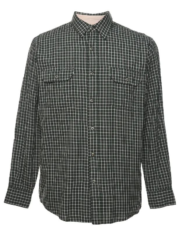 Organic Cotton T-ShirtsWrangler Olive Green Checked Shirt - S