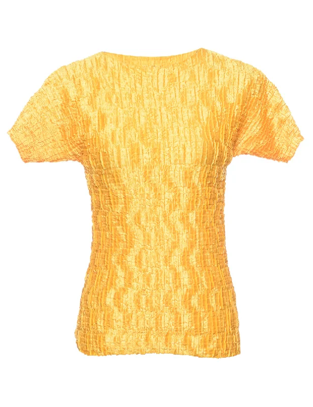 Running T-ShirtsYellow Smocked Evening Top - S