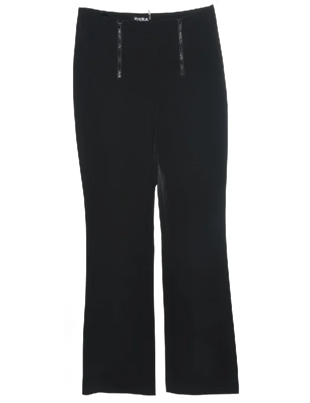 Outdoor T-ShirtsZip Front Black Flared Leg Trousers - W26 L32