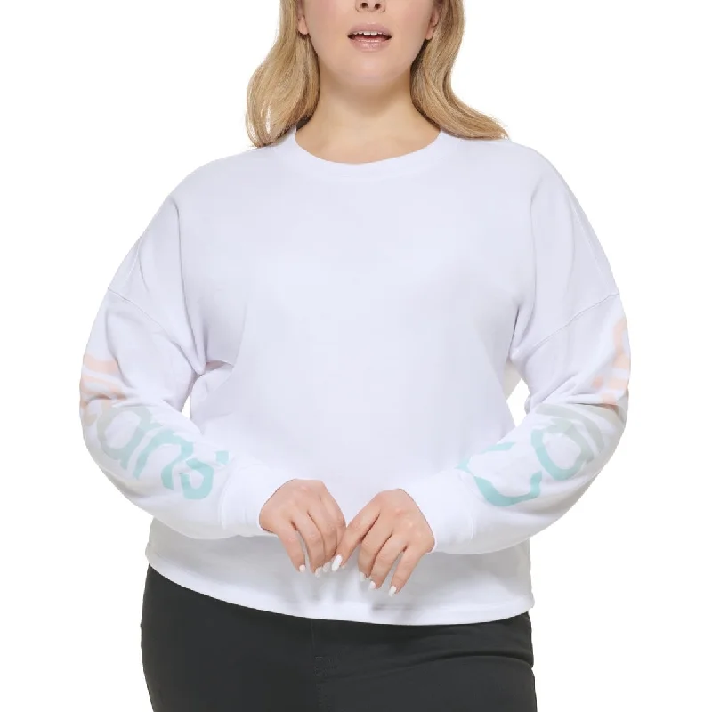 Branded SweatshirtsCalvin Klein Women's Ombre Traveling Logo Sweatshirt White Size 1X