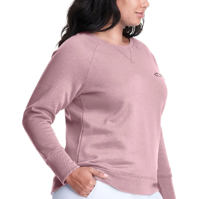 Tasseled SweatshirtsChampion Women's Power Blend Boyfriend Sweatshirt Pink Size 4X