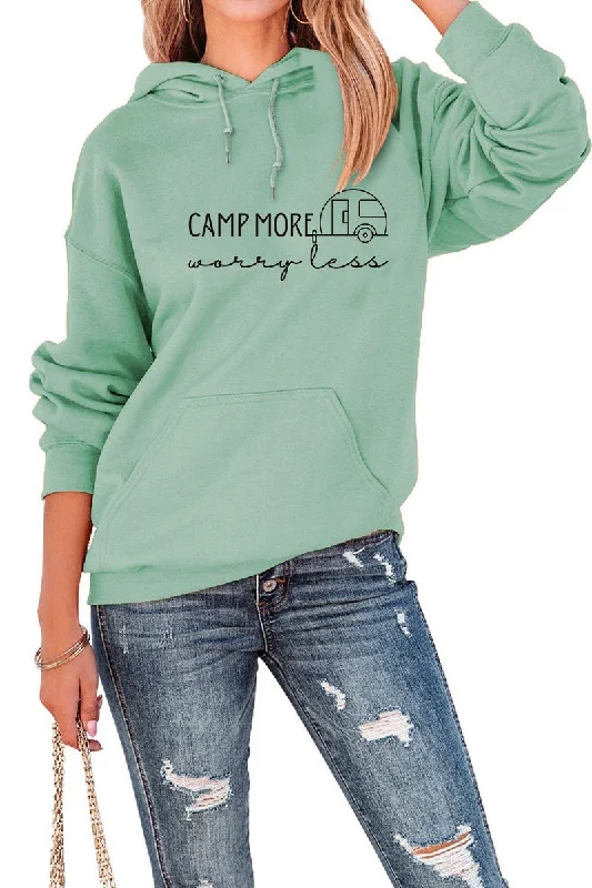 Colorblock HoodiesWOMEN LETTER PRINT LOOSE HOODED SWEATSHIRT