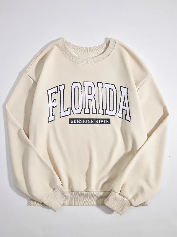 Designer SweatshirtsFLORIDA SUNSHINE STATE Dropped Shoulder Sweatshirt