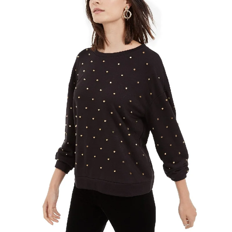 Running SweatshirtsINC International Concepts Women's Studded Sweatshirt Black Size Medium