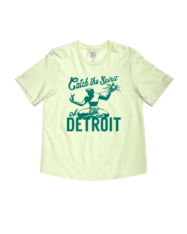 Button-Up T-ShirtsInk Detroit Catch the Spirit kinda cropped T-Shirt - Citron