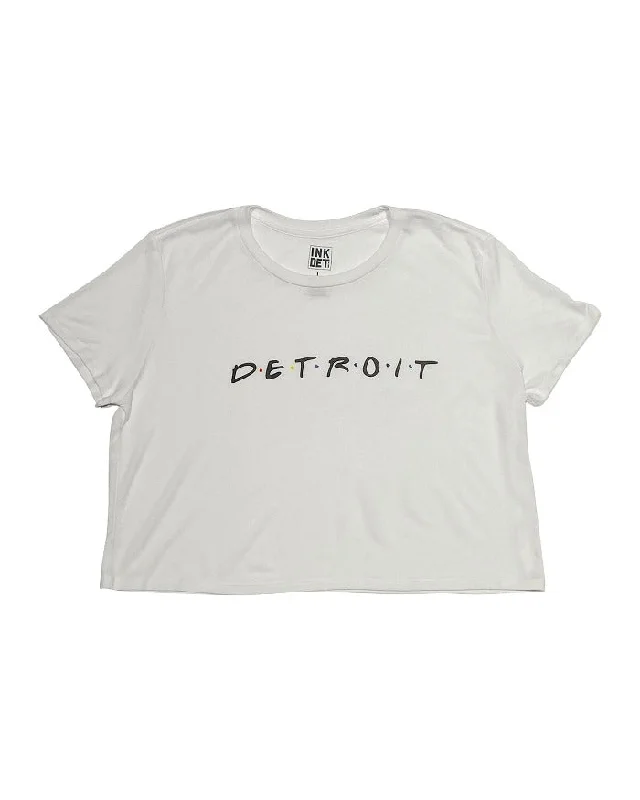 Off-Shoulder T-ShirtsInk Detroit Friends Cropped Flowy T-Shirt - White