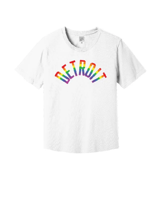 Ribbed Cuff T-ShirtsInk Detroit Rainbow Kinda Cropped T-Shirt - White