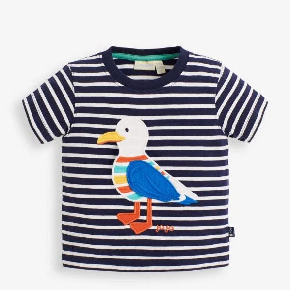 Recycled Fabric T-ShirtsJojo Maman Bebe Kids Seagull Applique T-Shirt