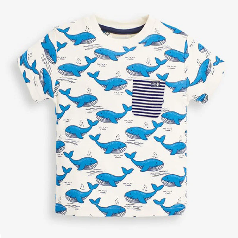 Embroidered T-ShirtsJojo Maman Bebe Kids Whale Print T-Shirt